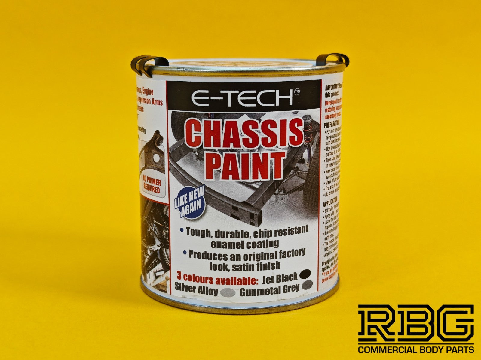 Chassis Paint GUNMETAL GRAY Brush On Chip Resistant Car Van Trailer 500ML E-TECH