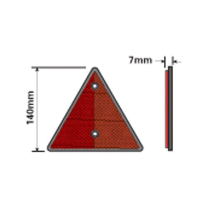 Triangle Red Reflector Srew-Fit For Trailer Driveway Fence Post Garden Walls UK