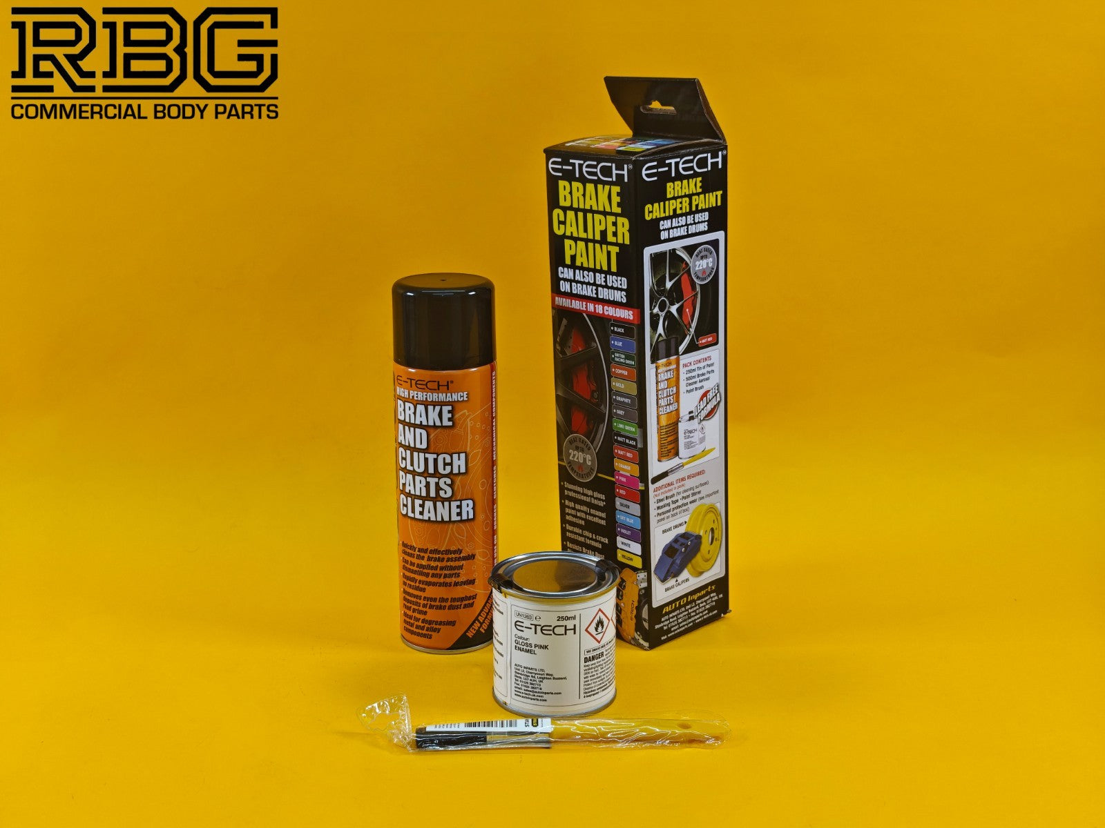 Brake Caliper Paint Kit PINK Paint + Cleaner + Brush E-TECH For Car Vehicle UK