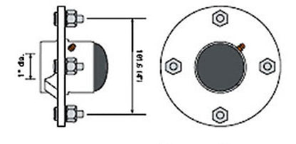Trailer Wheel Hub 4" PCD Plastic Cap & Conical Nuts Taper Roller Hub for Trailer