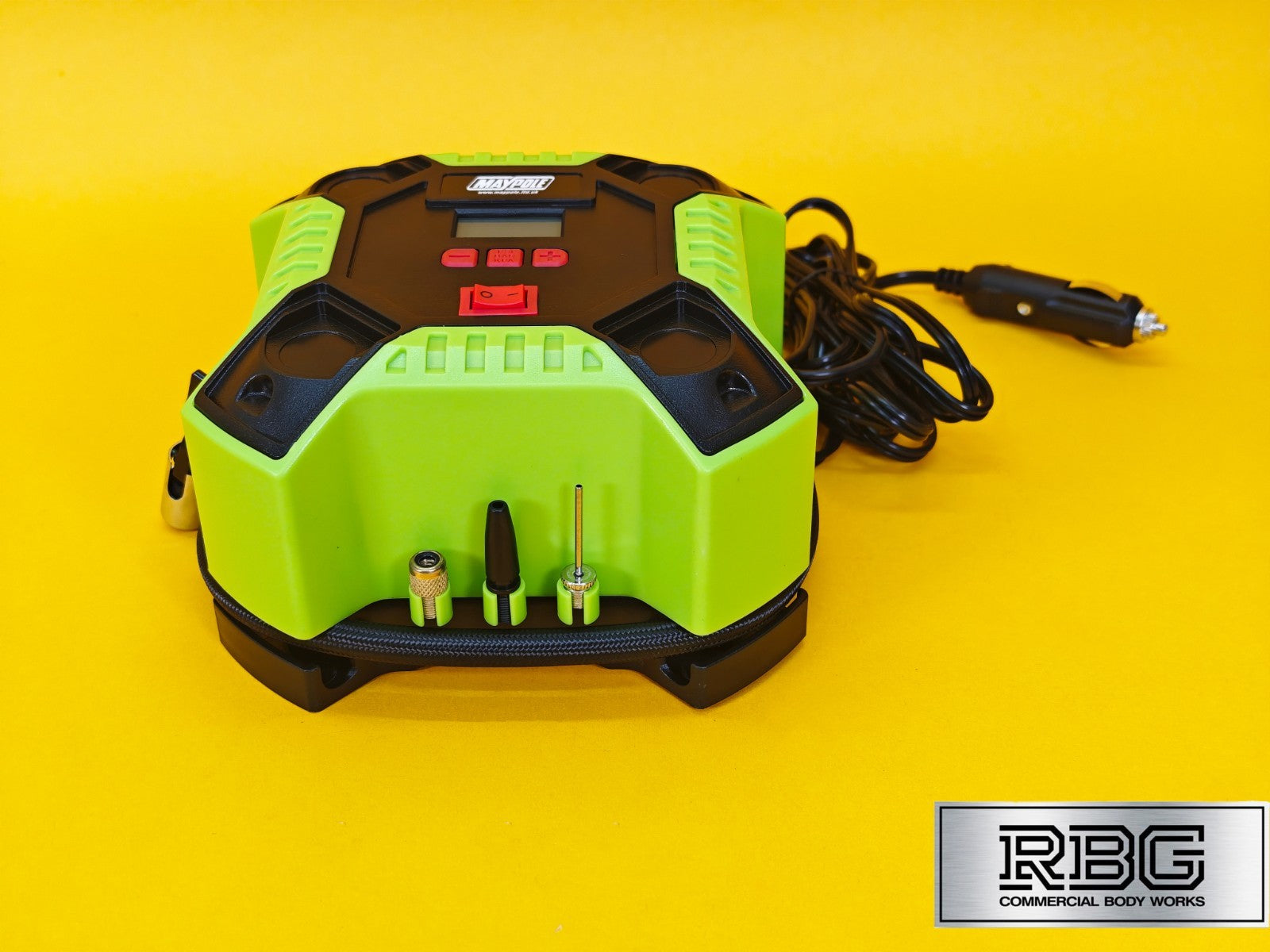 Car Tyre Air Compressor Digital Pump Maypole Portable 12V Tyre Inflator + LED