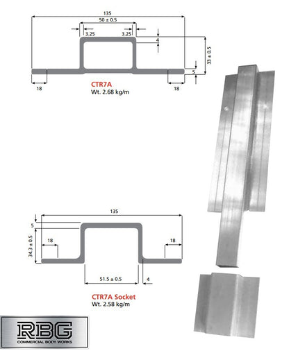 2x  Dropside Centre Pillars Aluminium Trailer Vehicle Truck Tailgate Plank 600mm