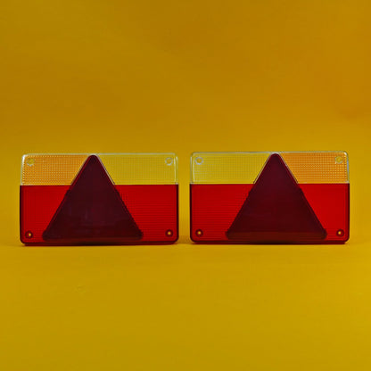 Replacement Lens Rear Light PAIR for AJBA FP80 with Orange Reflector Trailer