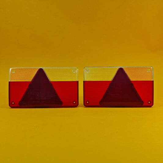 Replacement Lens Rear Light PAIR for AJBA FP80 with Orange Reflector Trailer