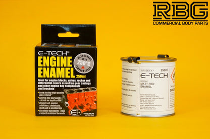 Engine Enamel Paint MATT RED E-TECH 250ml Heat Resistant for Car Motorbike