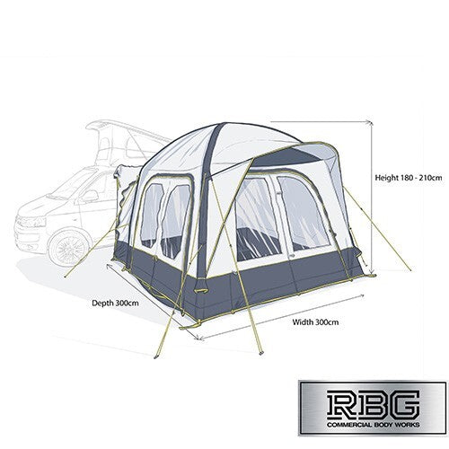 Malvern Air Driveaway Awning 300cm for Campervan Polyester Water Resistant UK