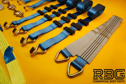 4x Ratchet Strap 5t Over Wheel + Axle Recovery Strap + Winching Assistance Strap