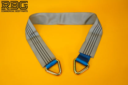 Axle Recovery Strap 5ton 50mm D-Rings + Protector 1m Lashing Cargo Heavy Duty