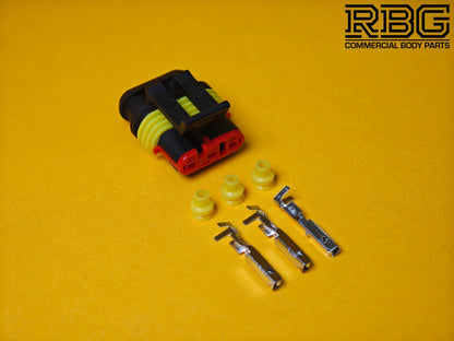 SuperSeal 3 Way Male Plug Kit AMP Electrical Wiring Waterproof IP67 TE Housing