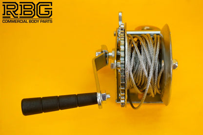 Manual Hand Winch 1200lb + Steel Rope 8m & Hook for Trailer Caravan Boat Marine