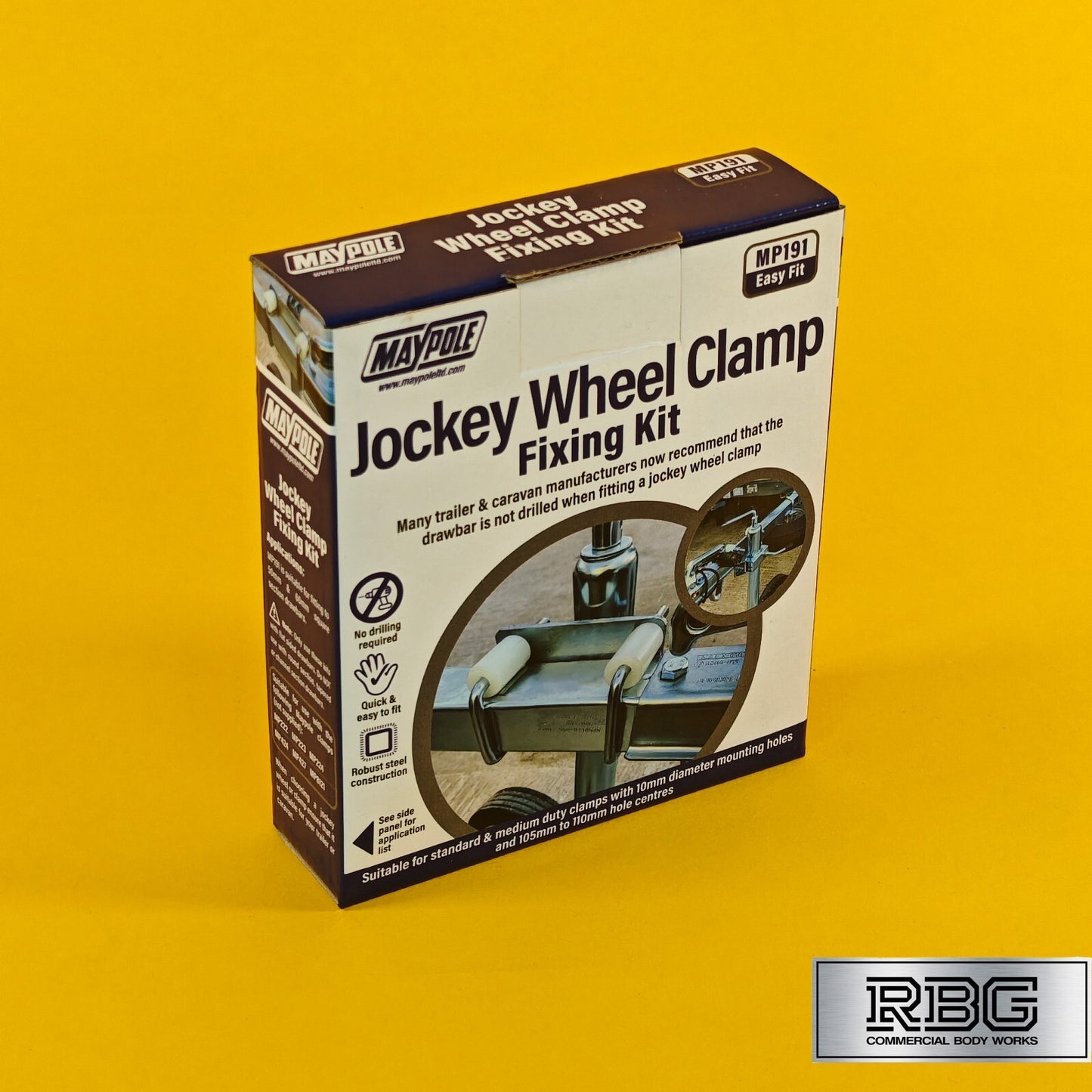 Jockey Wheel Clamp Fixing Kit for 50&60mm Drawbars Trailer No Drilling Required