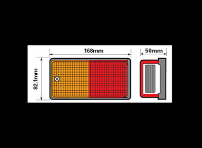 Rear Rectangular Combination Light 4 Function Bulb Lamp for Trailer Caravan 12V