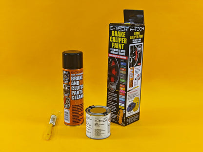 Brake Caliper Paint Kit GOLD Paint + Cleaner + Brush E-TECH For Car Vehicle UK