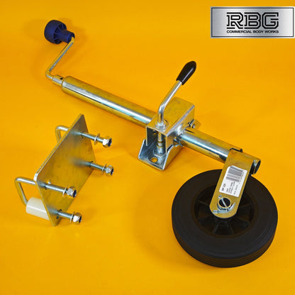 34mm Jockey Wheel + Clamp + Fixing Kit For Trailer / Caravan 75Kg 560mm-810mm UK