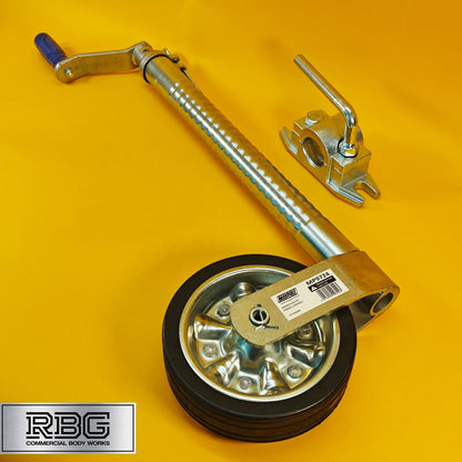 48mm Jockey Wheel + Clamp Ribbed Heavy Duty Serrated 500kg Trailer Caravan UK