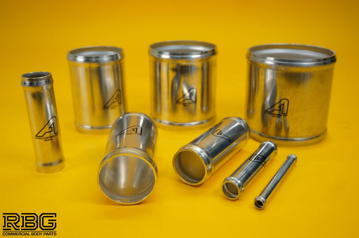Alloy Hose Joiners 100mm Straight Swaged Connector Beaded Pipe - VARIOUS SIZES