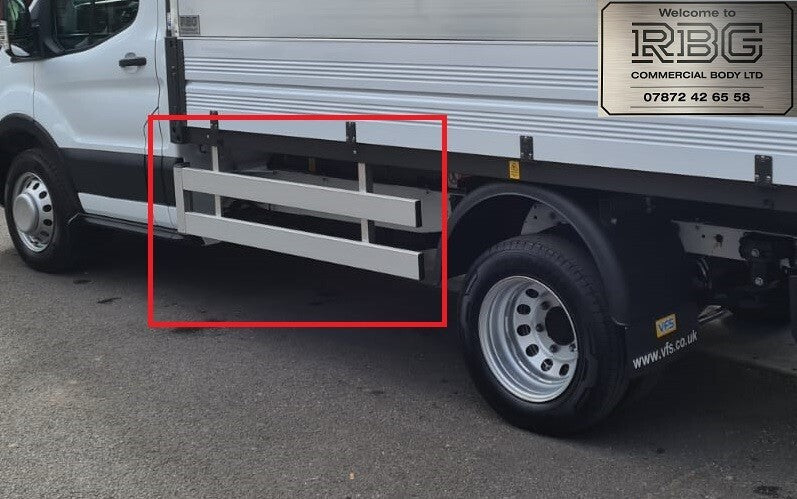 Ford Transit Single Cab Crash Rails Side Guards with Corner Pillars Tipper