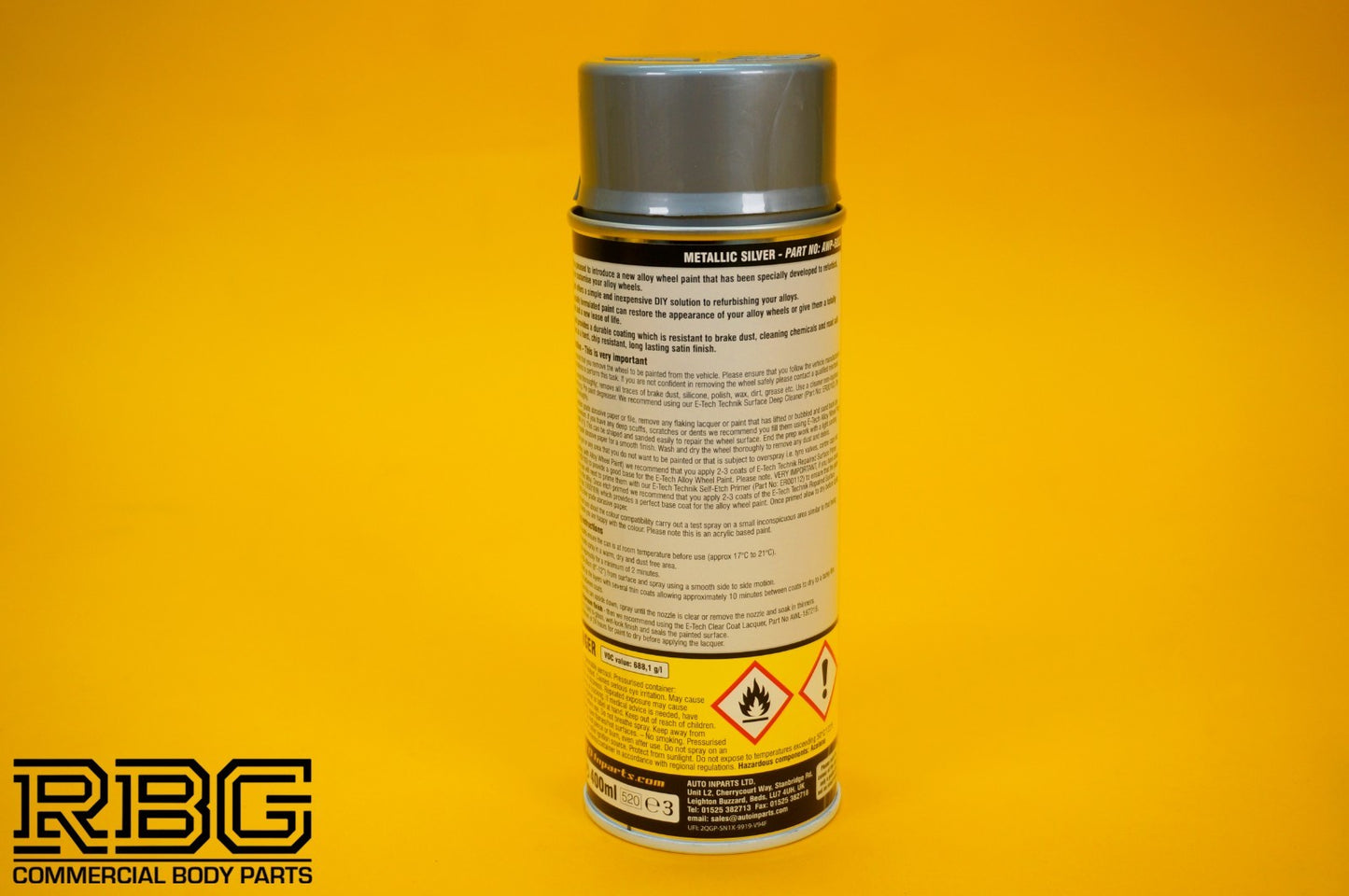 Alloy Wheel Paint METALLIC SILVER 400ml Aerosol Spray Car Refurbishment E-TECH