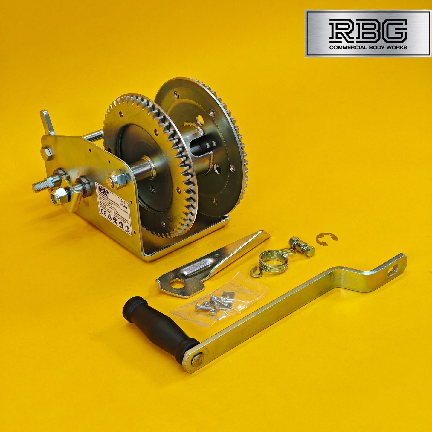 3200Lb Professional Hand Winch 1454Kg With Hand Brake Dual Speed Heavy Duty UK