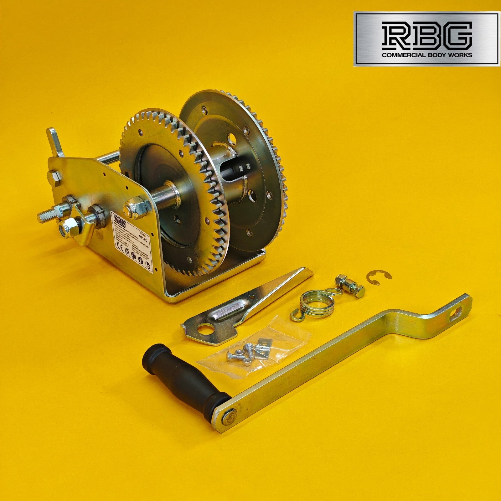 3200Lb Professional Hand Winch 1454Kg With Hand Brake Dual Speed Heavy Duty UK