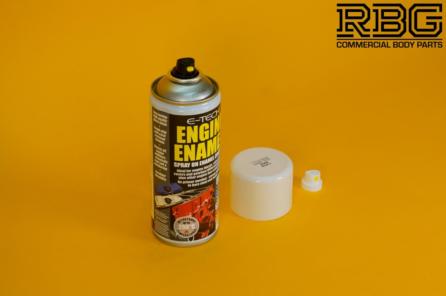 SILVER Engine Enamel Spray Coating 400ml E-TECH Heat Resistant Paint Car Vehicle