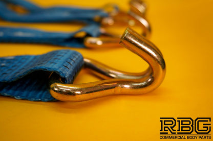 Axle Recovery Strap 1mx50mm + 4x Tie Down Ratchet Strap 4mx50mm 5Ton Lashing