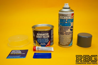 Advanced Body Filler + Technik Self Etch Primer Spray GREY Car Bodywork E-TECH