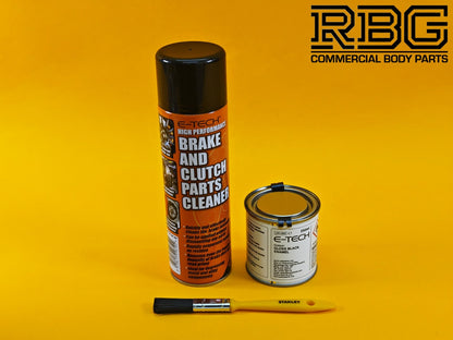 Brake Caliper Paint Kit BLACK Paint + Cleaner + Brush E-TECH For Car Vehicle UK
