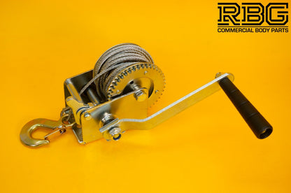 Manual Hand Winch 600lb + Steel Rope 8m & Hook Trailer Caravan Boat Winch Marine
