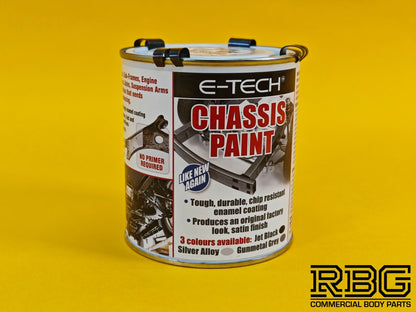 Chassis Paint JET BLACK Brush On Chip Resistant Car Van Trailer 500ML E-Tech UK