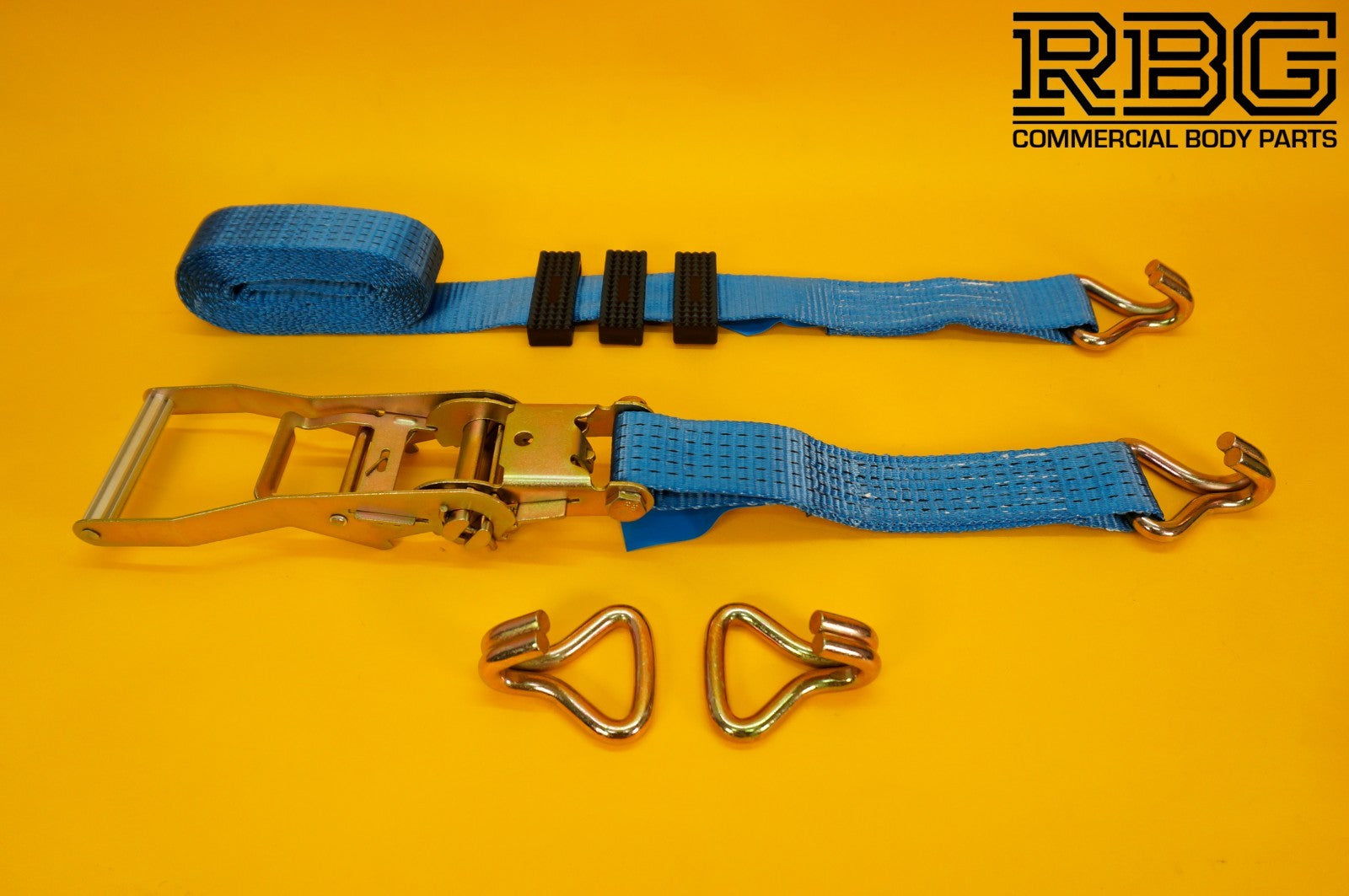 Tie Down Ratchet Strap Recovery 5Ton Over Wheel High-Visibility Blue SET 4Pcs
