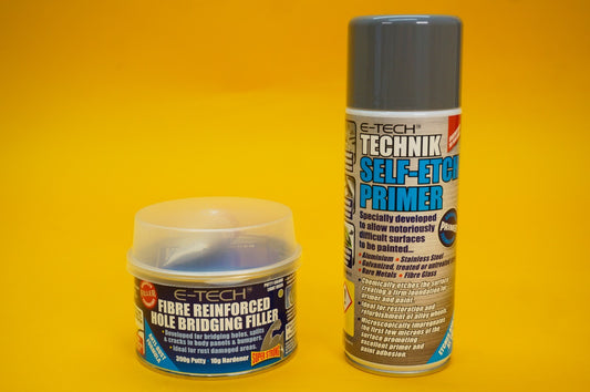 Fibre Reinforced Hole Bridging Filler + Technik Self Etch Primer Spray E-TECH