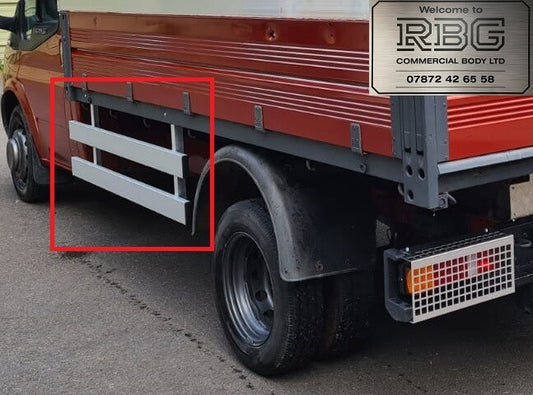 Ford Transit single cab crash rails. Side guards without corner pillars.