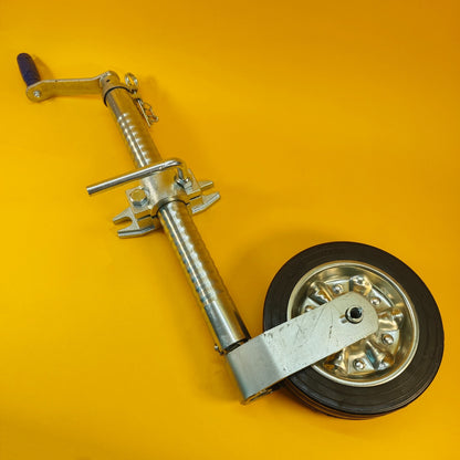 48mm Jockey Wheel + Clamp For Trailer Heavy Duty Serrated 750kg 670-940mm