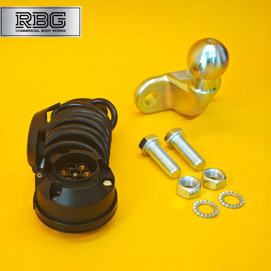 Tow Ball + Socket Assembly 12N 7 Pin 50mm Tow Hitch Gold E Approved Caravan UK
