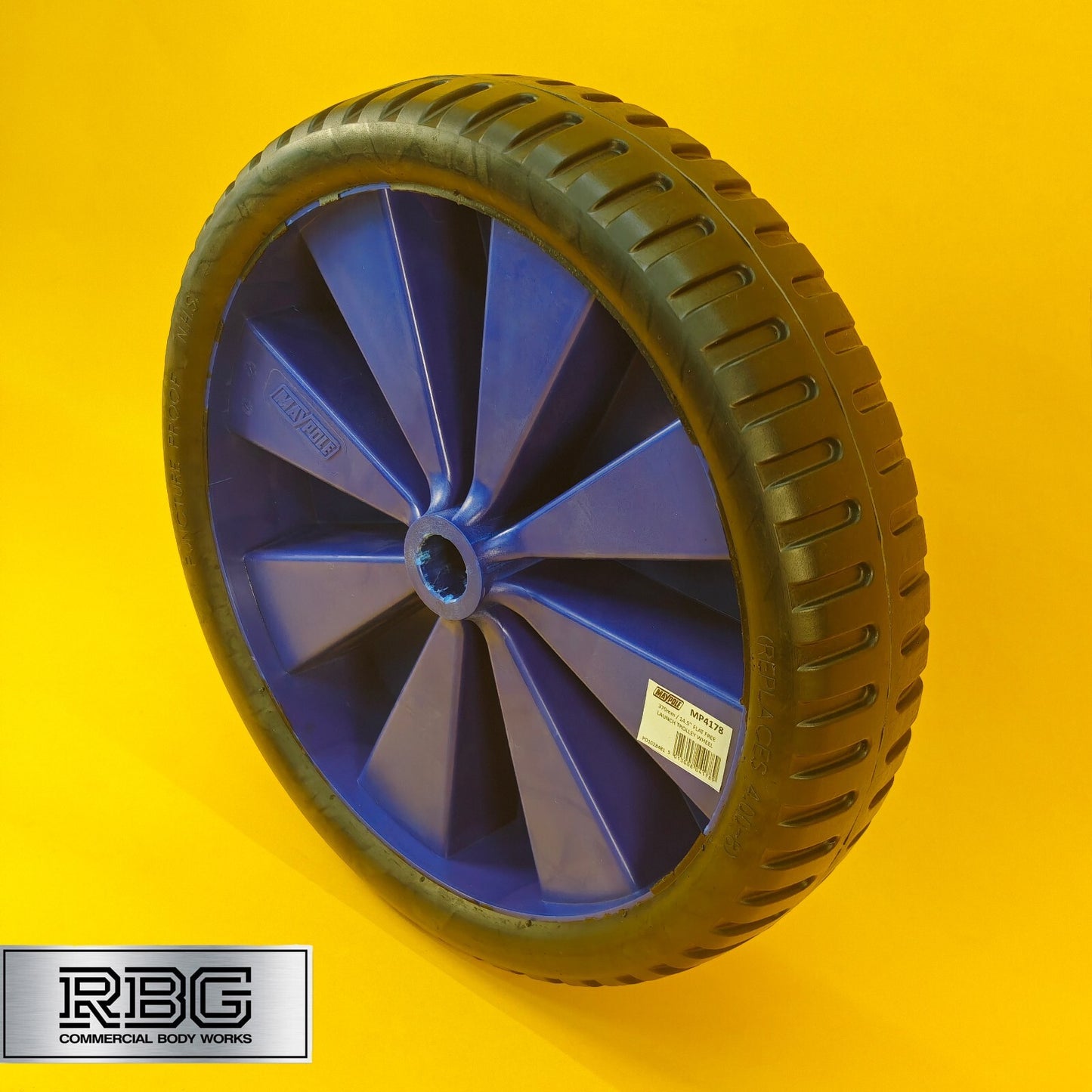 Launch Trolley Wheel 14.5″ 370mm Flat Free Boat Trailers Dinghy Puncture Proof