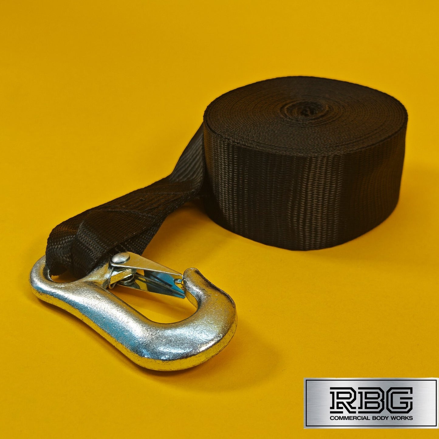 Winch Strap with Hook 7m Long x 50mm Width 1500kg Breaking Strain for Trailers