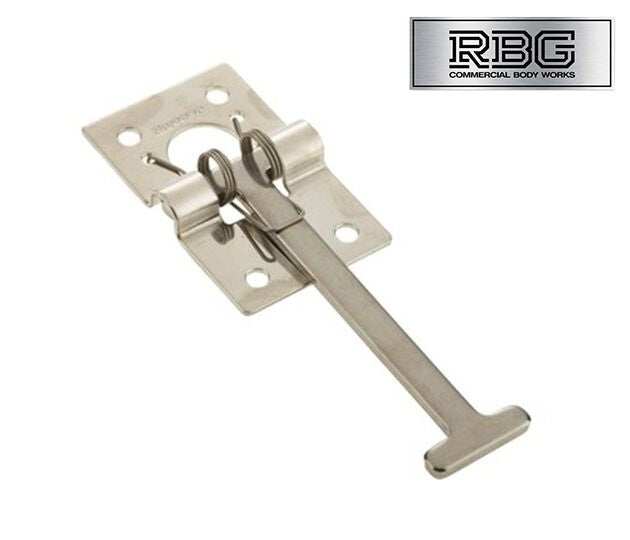 1x Door Retainer Sprung T Hook 95mm + Catch Plate & Bases Horsebox Trailer Truck