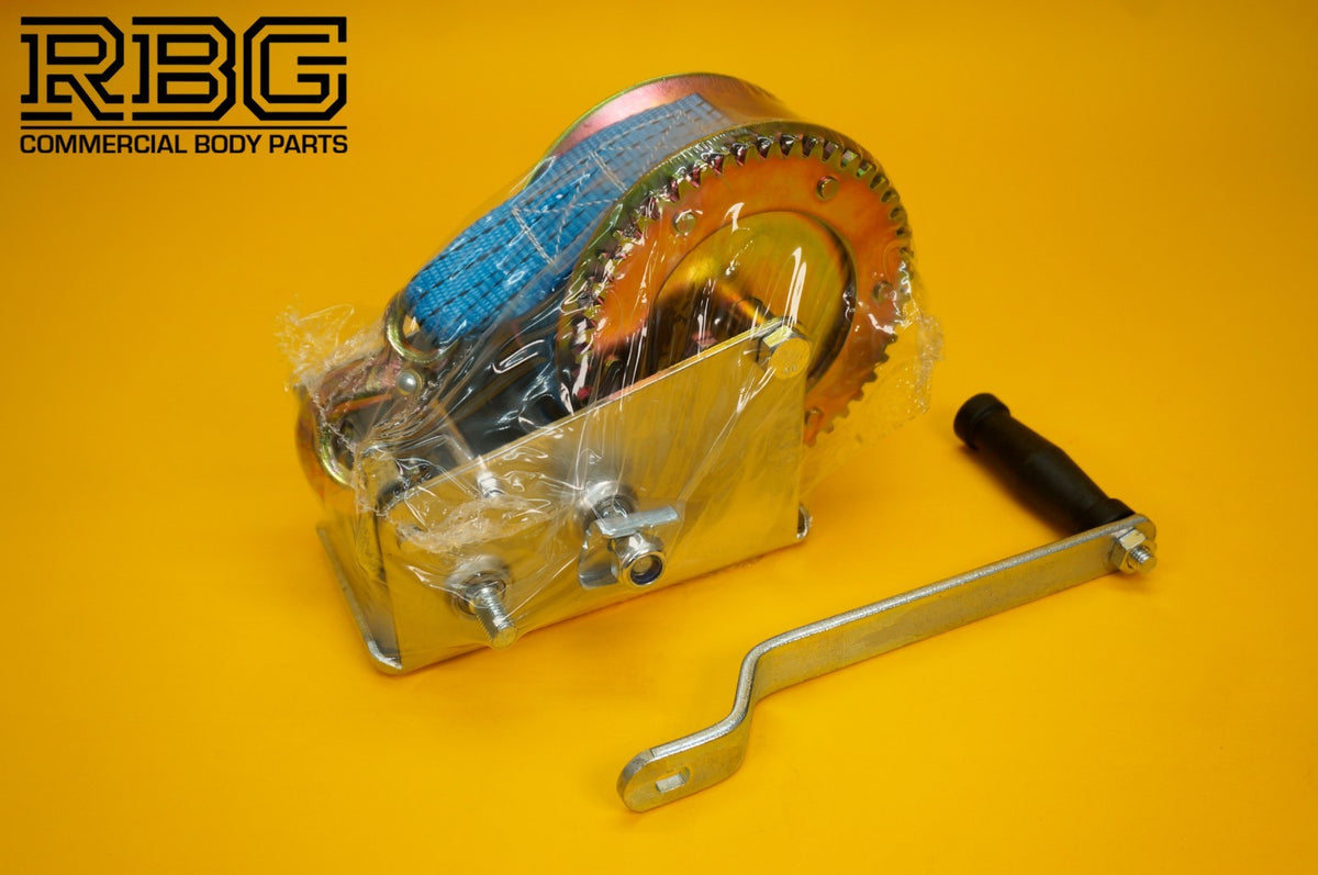 Manual Hand Winch 3500lb + Strap 10m & Hook Trailer Caravan Boat Winch Marine