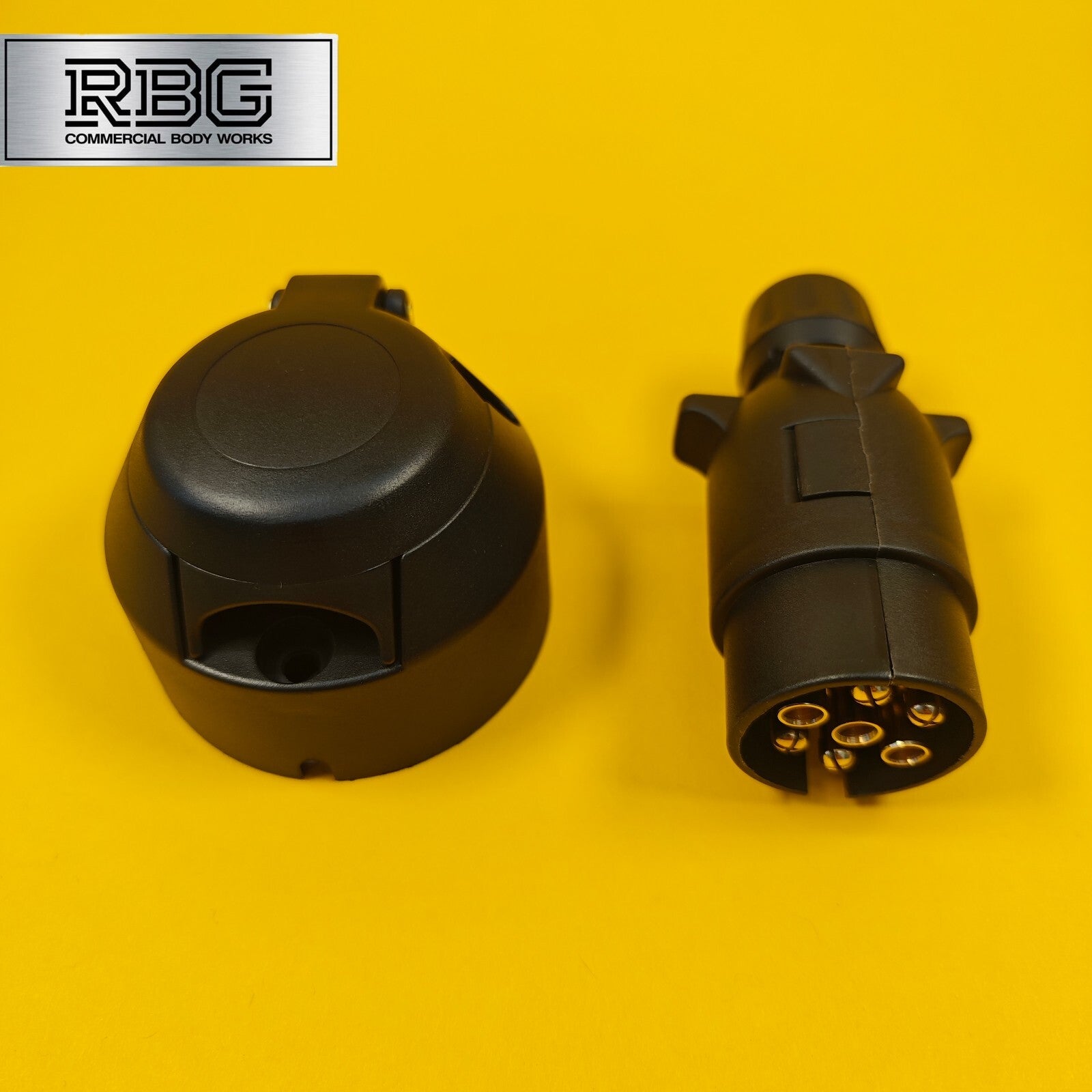 7 Pin Socket + Plug 12N Type For Trailer Caravan Towing 12V Towbar Plastic Brass