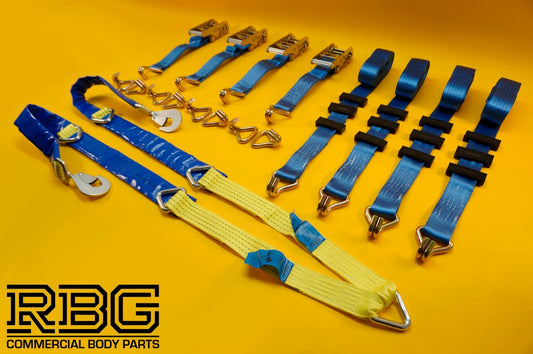 Recovery Ratchet Strap 4Pc SET 4m Over Wheel 50mm + Winching Assistance Strap