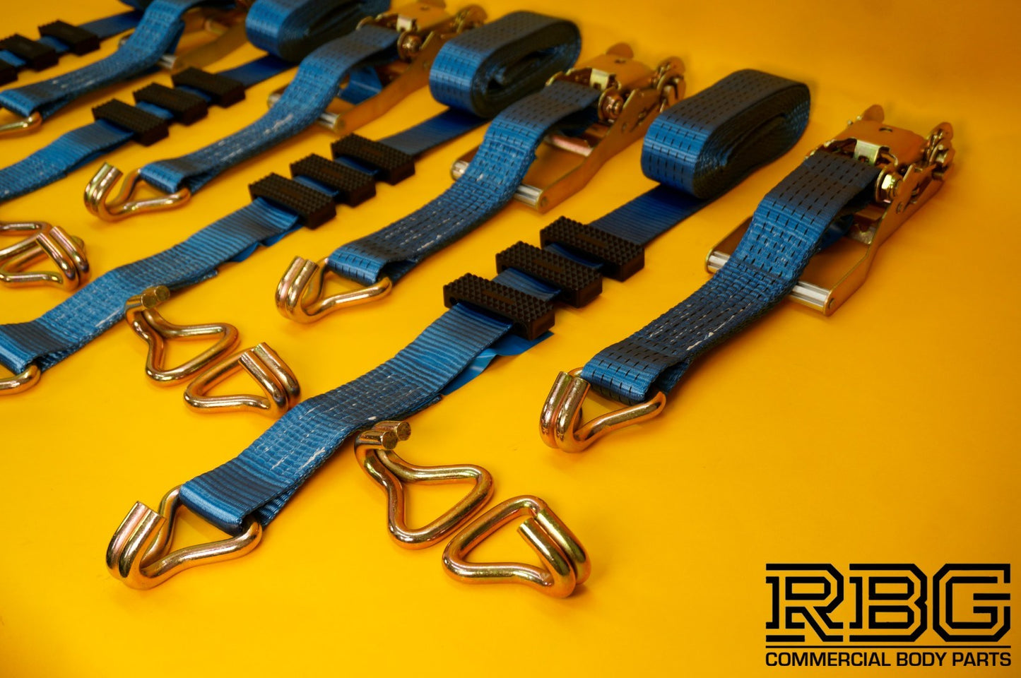 Tie Down Ratchet Strap Recovery 5Ton Over Wheel High-Visibility Blue SET 4Pcs