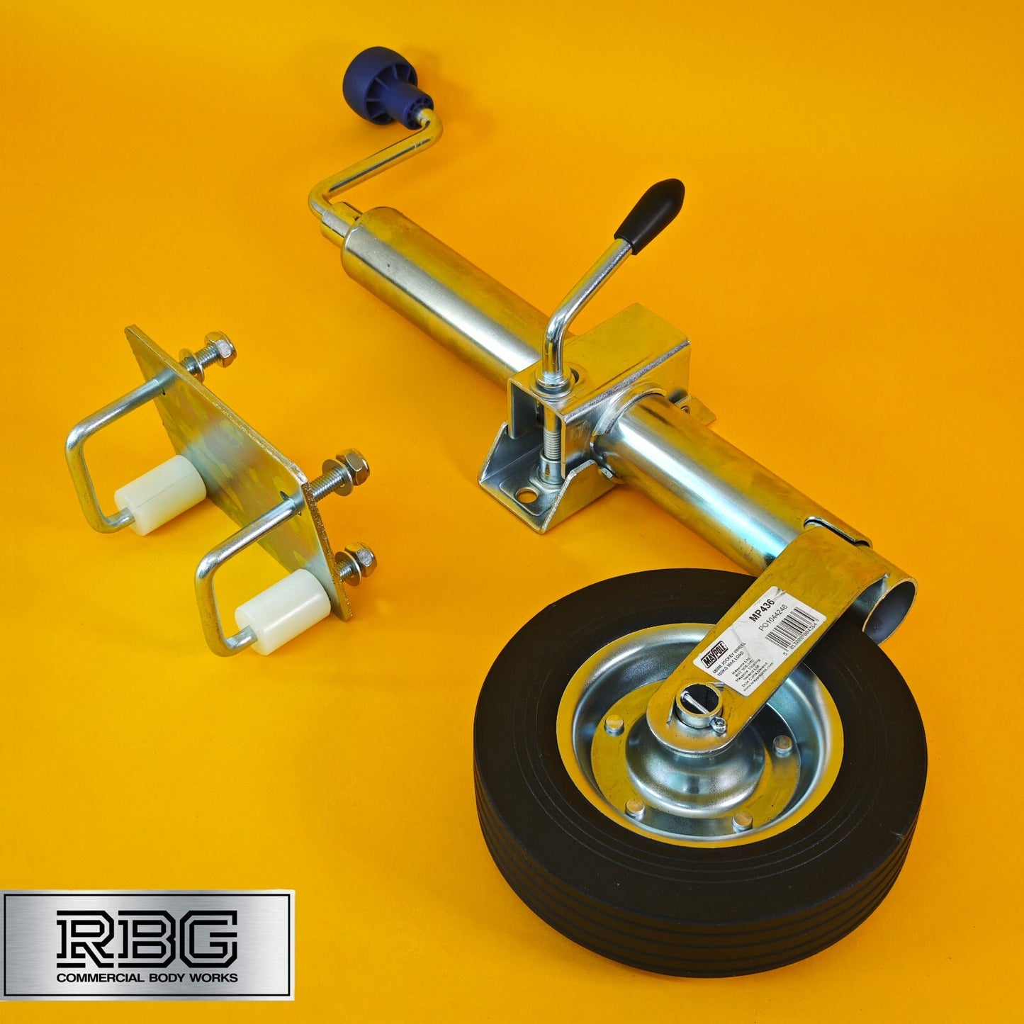 48mm Jockey Wheel + Clamp + Fixing Kit For Trailer / Caravan 100Kg 570mm-810mm