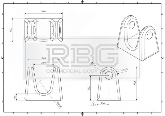 Tailboard Forket Lug 137mm Pin & Chain for Truck Dropside Tipper Trailer 1Pc SET