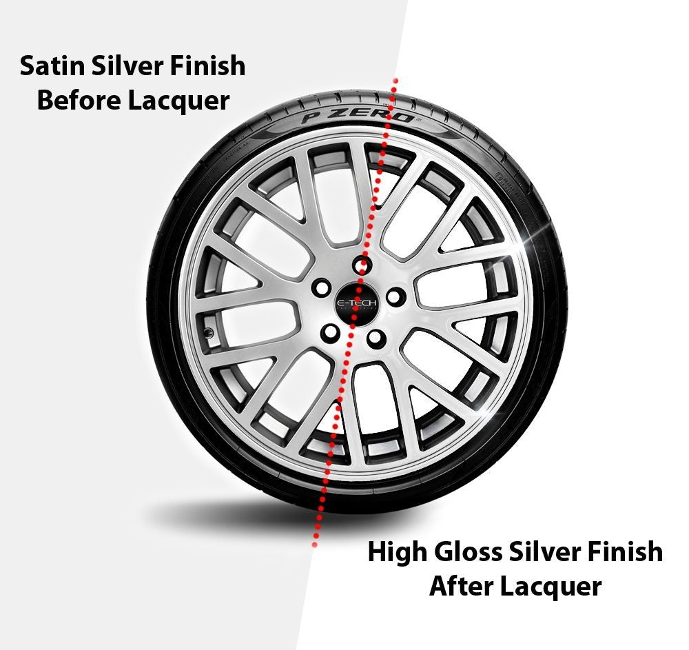 Alloy Wheel Paint METALLIC SILVER + Clear Lacquer Spray Car Refurbishment Kit