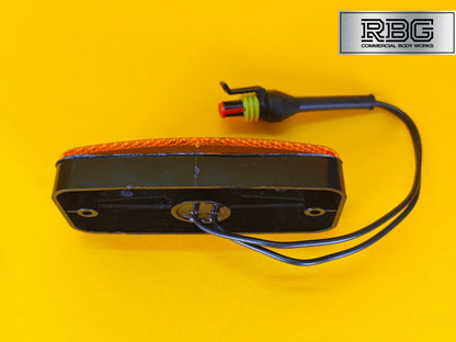 LED Side Marker Light + SuperSeal Plug 10-30V Amber Reflector Lamp for Trailer