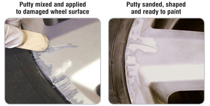 Alloy Wheel Paint Touch-Up Stick BLACK + Repair Putty Filler 10cm Tube E-TECH