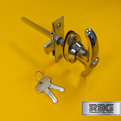 Chrome T Handle & Budget Lock Set Lever Latch for Trailer Horsebox Caravan UK