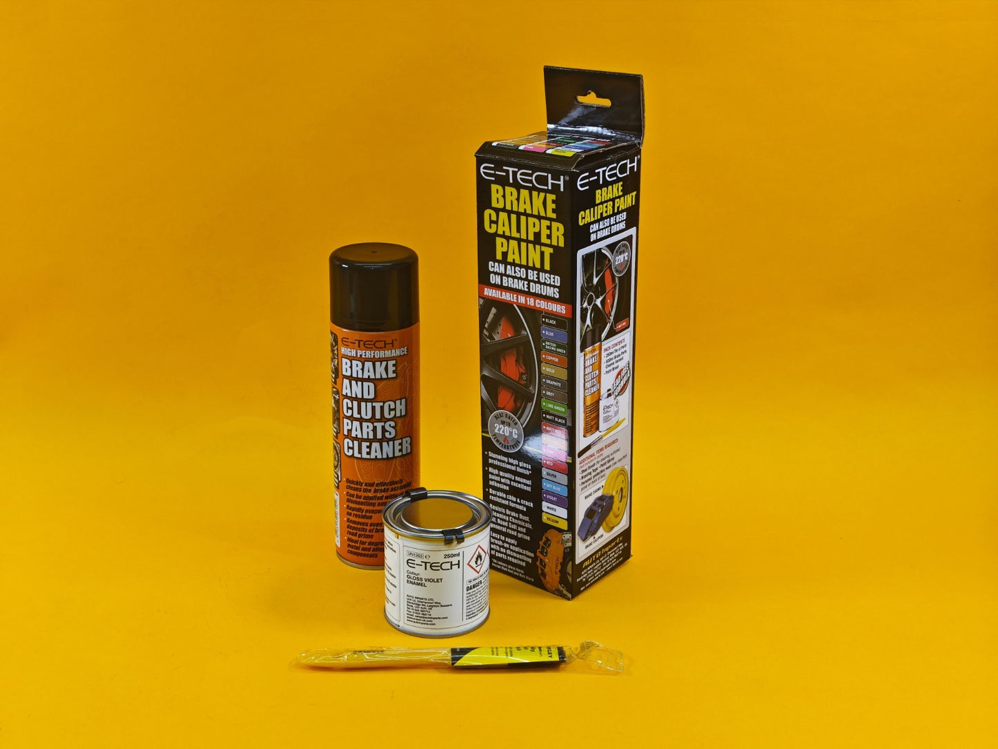 Brake Caliper Paint Kit VIOLET Paint + Cleaner + Brush E-TECH For Car Vehicle UK
