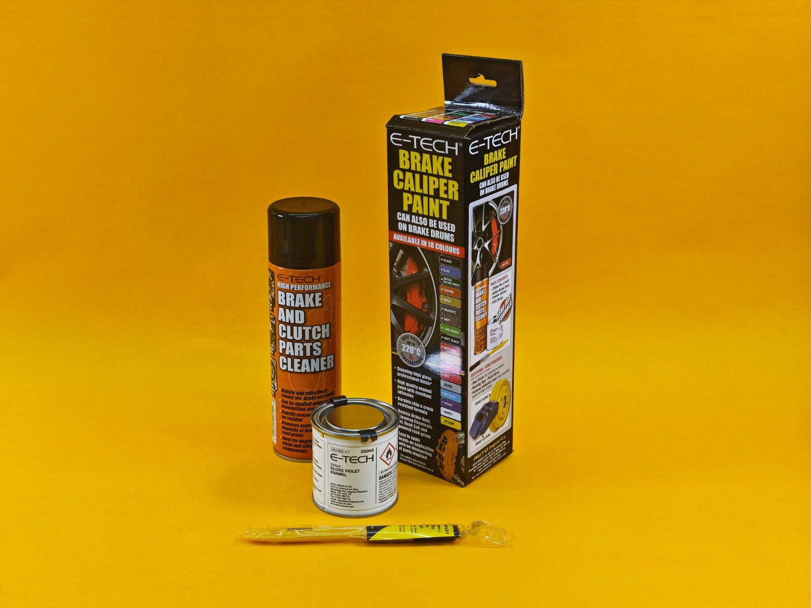 Brake Caliper Paint Kit VIOLET Paint + Cleaner + Brush E-TECH For Car Vehicle UK